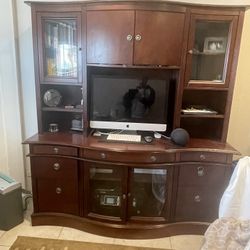Wood Hutch Computer Desk