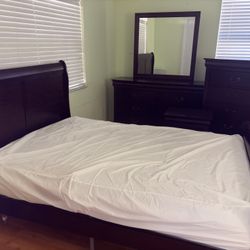 Full Bedroom Set w/ Mattress – Bed, Dresser, Chest, Nightstand