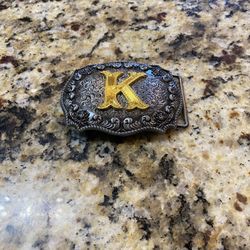 belt buckles men letter k" Cowboy