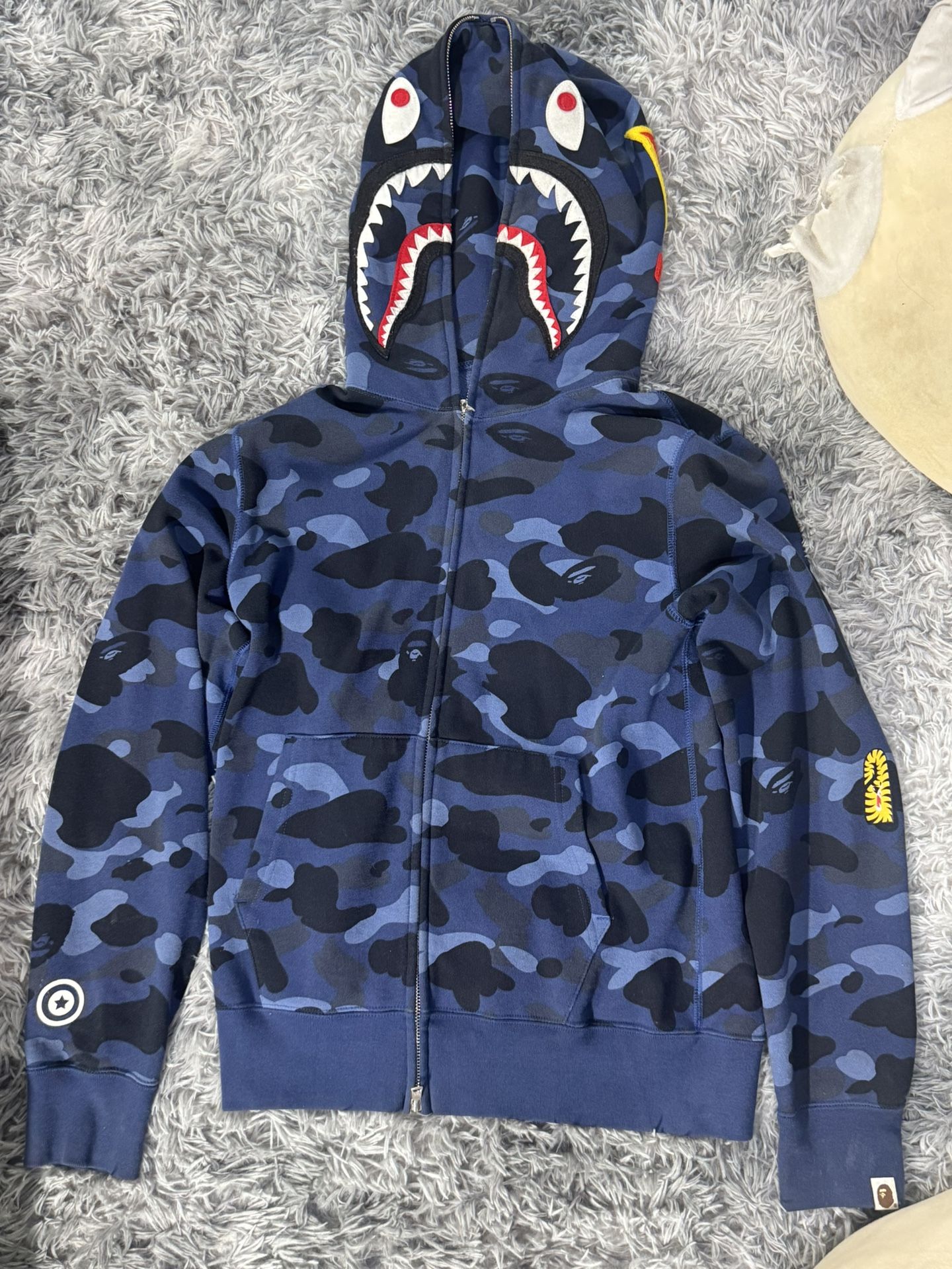 Bape camo blue zip-up.