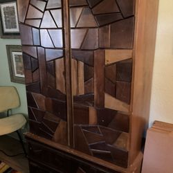 Vintage MCM Brutalist Armoire & Dresser “Gigi” Portugal