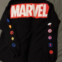 Marvel Disney Spirit Jersey Shirt Adult XL Black Long Sleeve Avengers