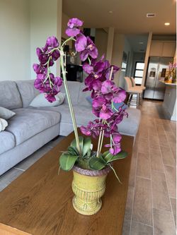 Large Faux Purple Orchid Decor