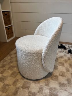 Boucle Swivel Vanity Chair