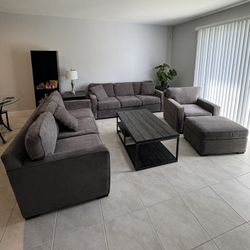Carlo Perazzi Modern Gray Living Room Set – Includes Sleeper Sofa!