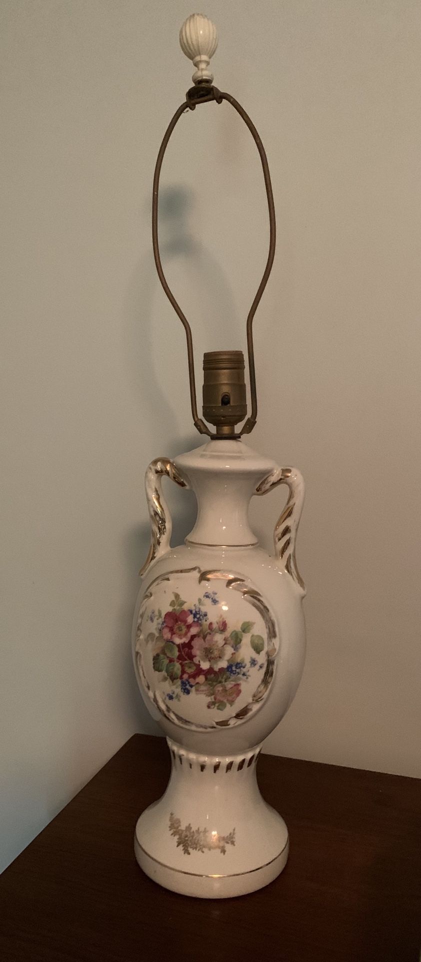 Vintage hand painted ceramic lamp