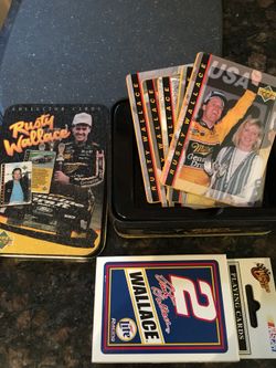 Rusty Wallace metal and paper playing cards