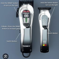 Hair Clippers for Men, Professional Clippers and Trimmers Set, Cordless Clippers for Hair Cutting, Beard Trimmer, Barber Clippers, Rechargeable Electr