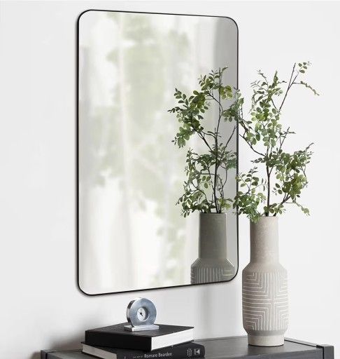 4 Available NIB Black Bathroom Mirror,24 x 36 Inch Rectangle Wall Mirror with Wood Frame,Vanity Modern Tempered Glass Mirror for Bedroom,Entryway,Livi