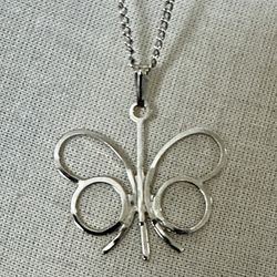 Sarah Coventry Silver Tone Butterfly Necklace  