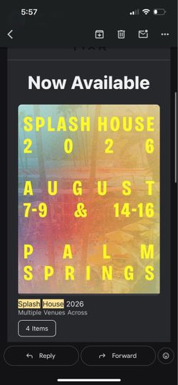 (1) Weekend 2 (GA Only) Splash House