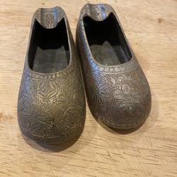 Vintage Brass Shoe Incense Ashtray Holder 