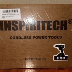 INSPIRITECH 20V Cordless Brushless Power Drill Set with 2 Batteries and Charger