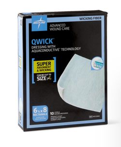 10pk Medline Qwick Advanced Wound Care dressing with Aquaconductive™ Technology. 