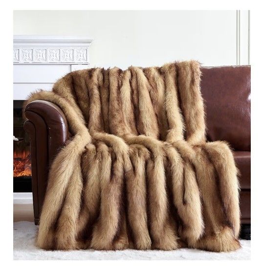 Fluffy Faux Fur Throw Blanket