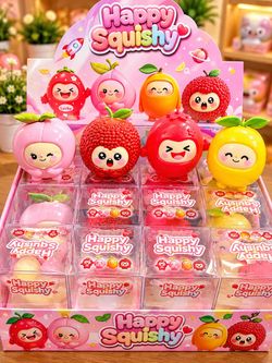 Happy Squishy Fruit Character Toy Set