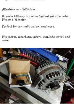 Chevy / gm 5.7L 280 amp pro alternator car audio