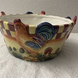 Ceramic Rooster Bowl 
