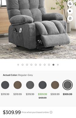 Gray recliner chair with heat & vibration