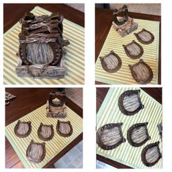 Coasters for table drinks.  Horseshoe coasters set of 4.  Just like new.