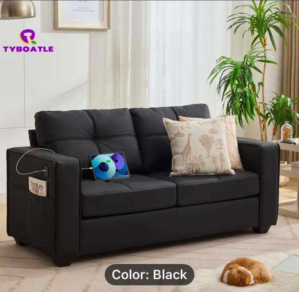 Faux Leather Couch