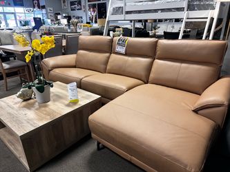 Genuine leather reclining sofa! 🧡☎️✨ Easy Financing!