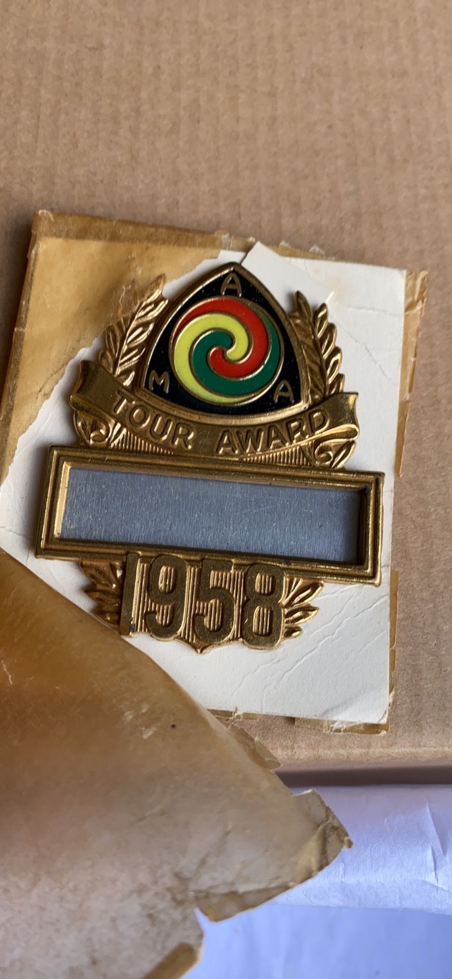 AMA Tour Award Pin Back 1958
