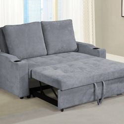 Walla Collection linen like fabric love seat set with pull out sleep area chaise-available in 2 colors Now 489.00 Hot Buy! Free Delivery 🚚 