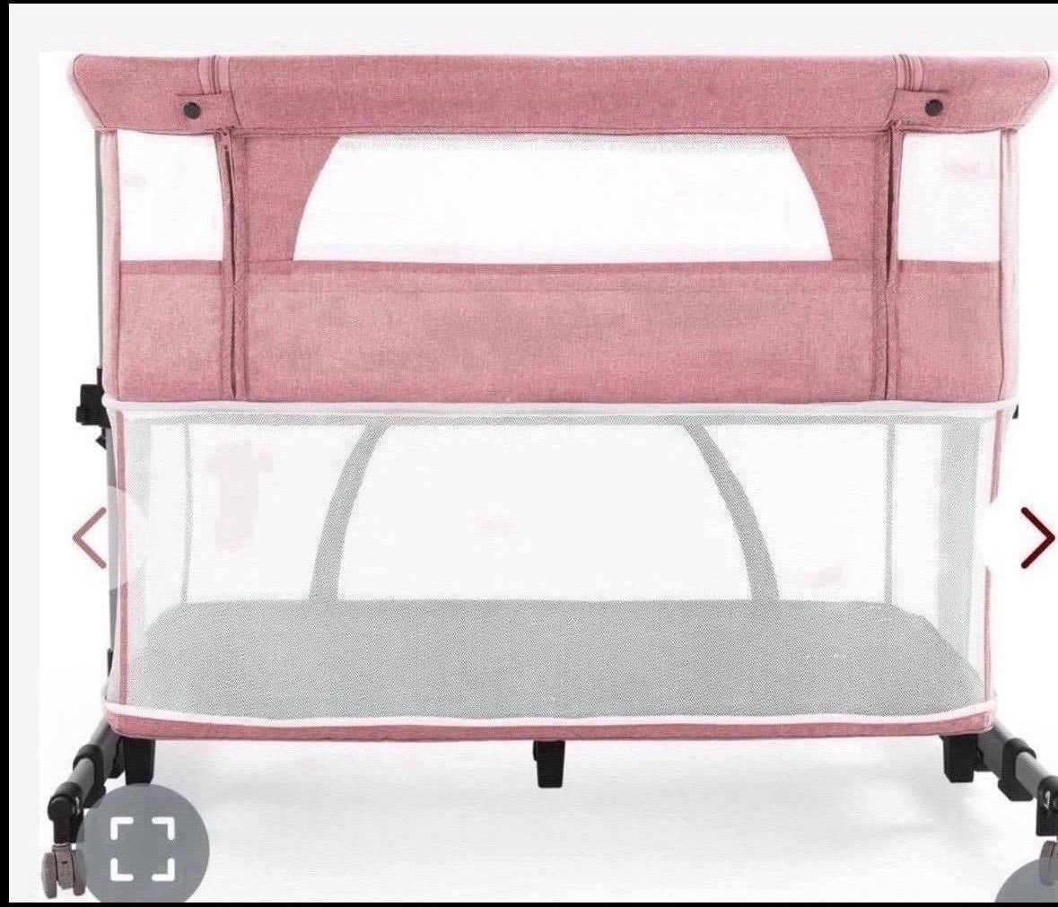 Baby Crib,3 In 3 Baby Bassinet Bedside Crib Bedside Sleeper Adjustable Portable Bed For Infant,Baby Newborn Must Have Bed,Pink Game Bassinet-Pink Ope