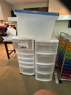 Five storage containers