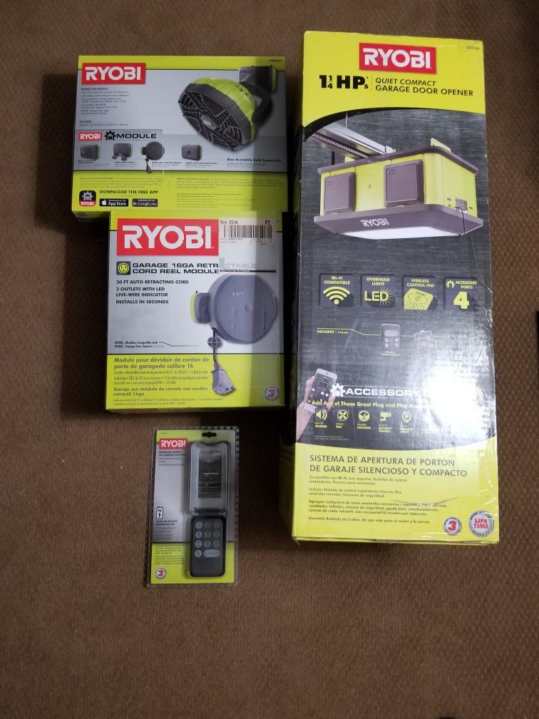 RYOBI garage door opener and accessories