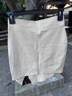 Beige Asymmetrical Mini Skirt Size XS