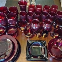 Antique Red Glass, Anchor Hocking