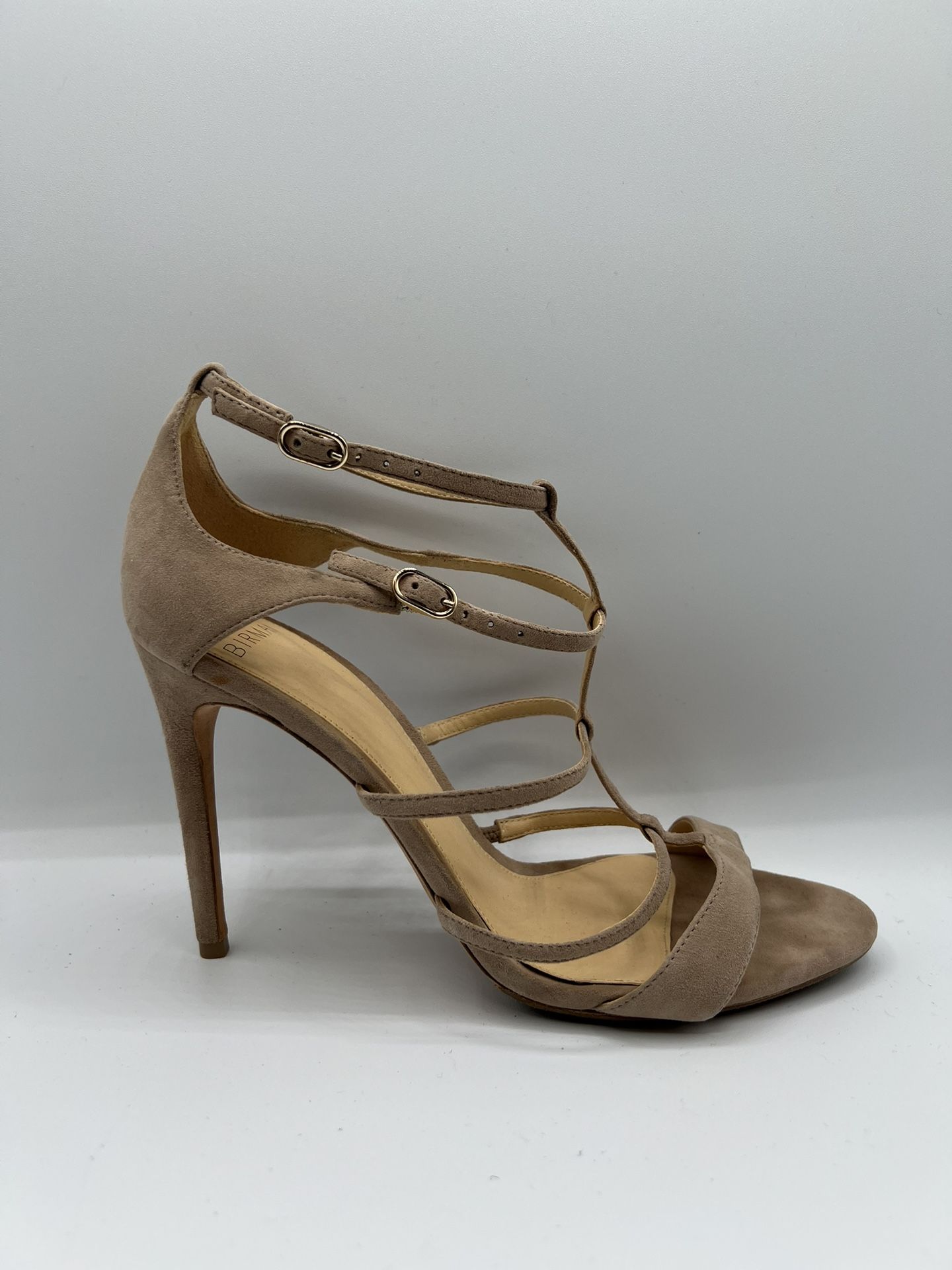 Women’s Alexandre Birman Beige Suede Strap Heel