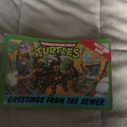 1990 TMNT Post Card Book With 22 Post Cards 