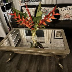 Coffee Table With Faux Antique Mirror Top