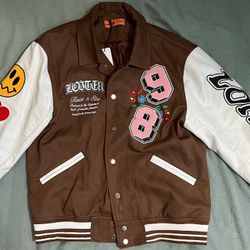 Men's Brown Loiter Varsity Jacket - (SIZE XL)