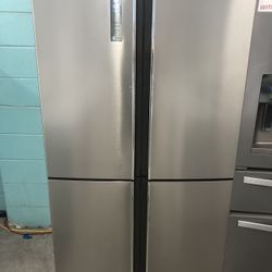 Stainless Counter Depth 4 Door Refrigerator With Ice Maker 