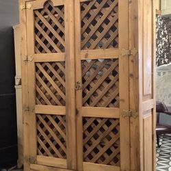 Statement Wine Armoire / Old World Cabinet – Solid Wood