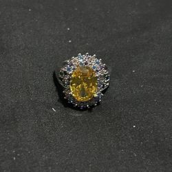 Sterling Silver - Yellow CZ Ring