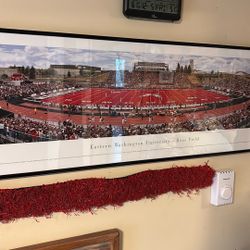 EWU Fan Pack…. Framed & Matted Pic Of Roos Field/ Pendant/ Flag, Piece Of Red Turf