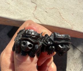 Vintage Balinese Hand Carved Ring Set