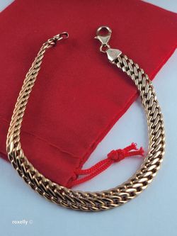 ⛔️RESERVED⛔️14K Solid Rose Gold Italian Wheat Link Bracelet, 7.5” Long – Pristine Condition - Post Tags: Brazalete Chain de Oro Italiano de 14k