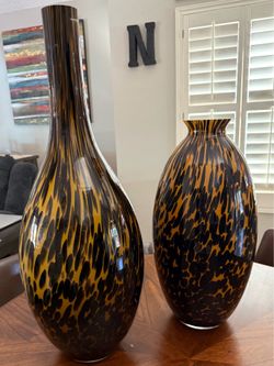 2 Handmade Glass Vases made in Poland
