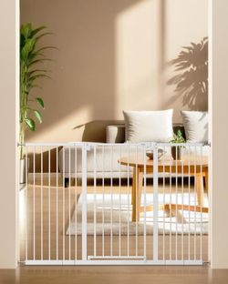 keny 36in Extra Tall Baby Gate, Auto Close, White