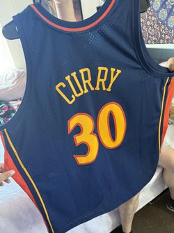 Warriors :Stephen Curry Mitchell & Ness Navy Hardwood Classics Swingman Jersey
