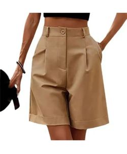 Thin High-Waisted Loose Slim-Fit Straight Casual Capri Pants Breathable Wide-Leg Five-Point Shorts