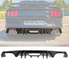 15-17 Ford Mustang Rear Bumper Lip Diffuser Matte Black