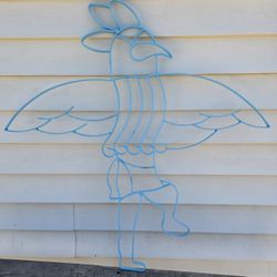 Large Blue Kachina Wrought-iron Metal Wall Hanging, Patio Yard Garden Decor