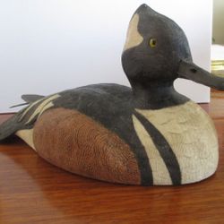 Hand Carved Hooded Merganser Drake Duck Decoy by Ken Nash 